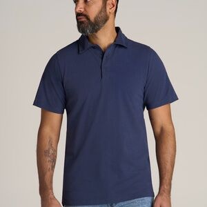 American Tall LJ&S Ultra Soft Short Sleeve Cotton Polo for Tall Men in Vintage M
